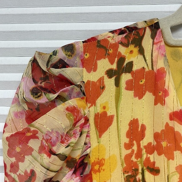 Walter Baker NWT Yellow Tulip Adriana Floral Puff Sleeve Dress Size 0 - Picture 6 of 14